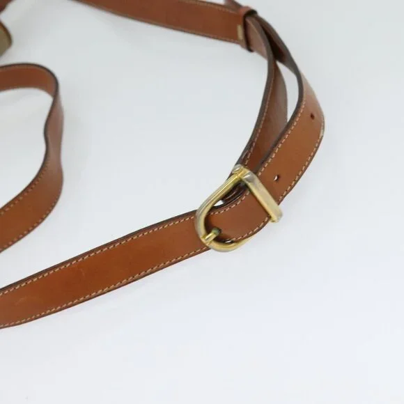 Authentic CELINE Macadam Canvas Shoulder Bag PVC Beige Gold